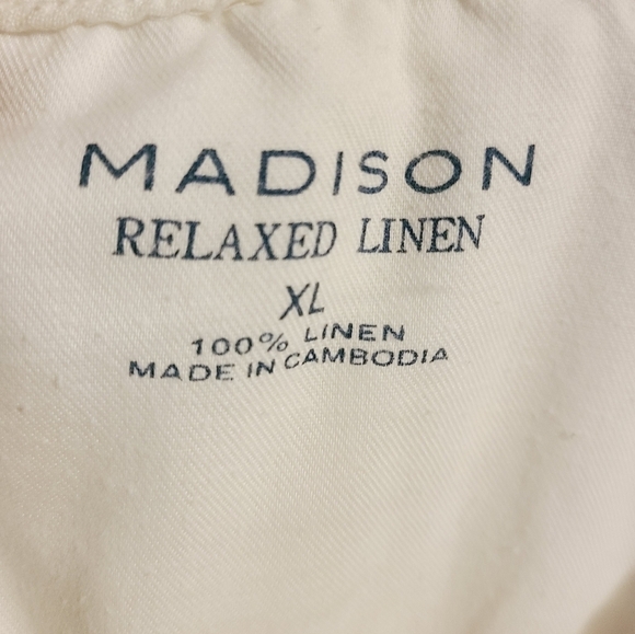Madison | Women's White Relaxed Linen Drawstring Pants (Size XXL) - Picture 2 of 15